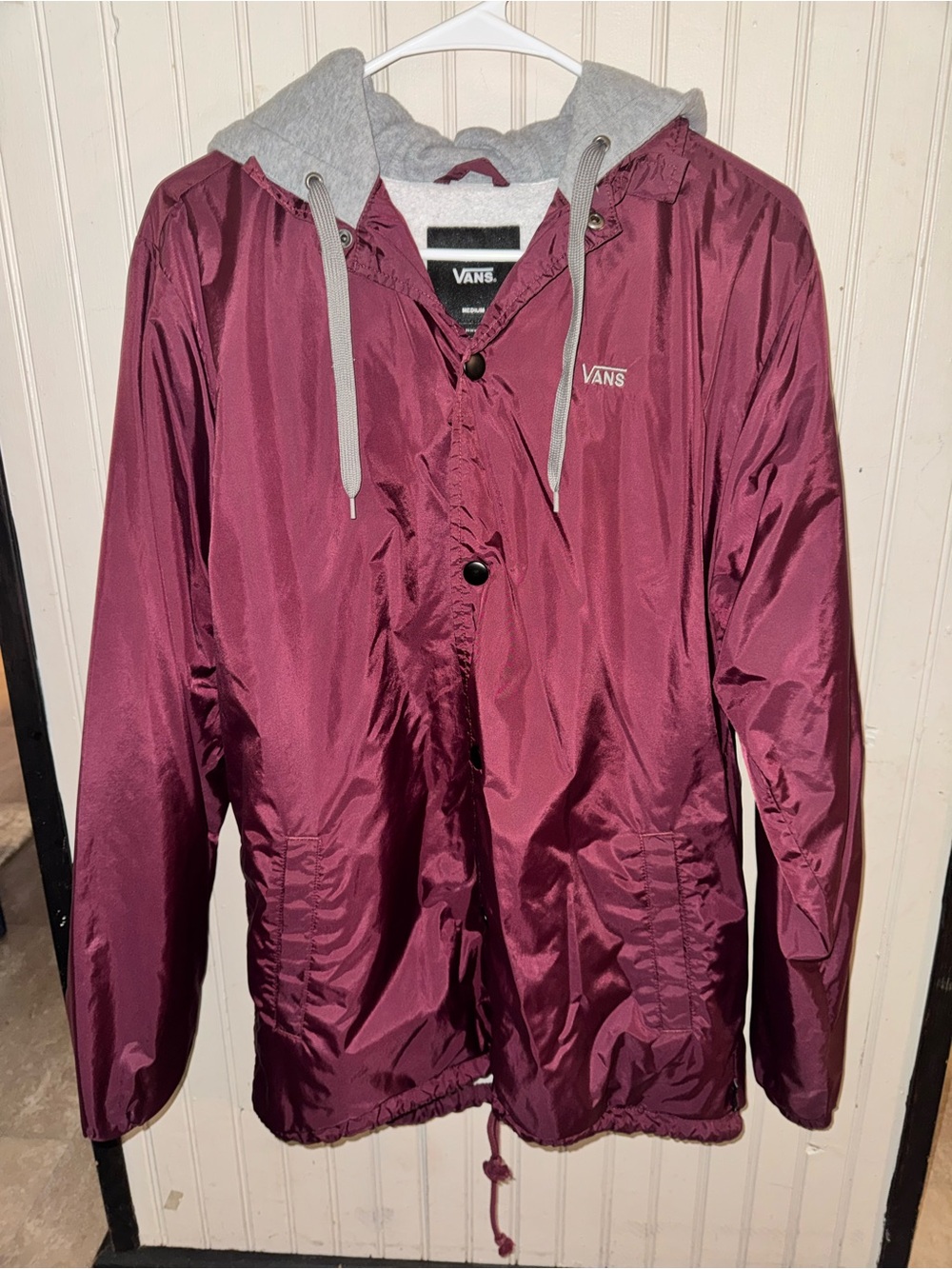 Vans Maroon Jacket with Gray Hood